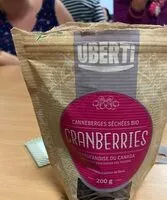 İçindeki şeker miktarı Cramberrries