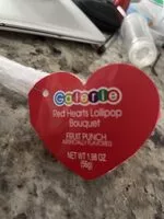 Suhkru kogus sees Red hearts lollipops bouquet