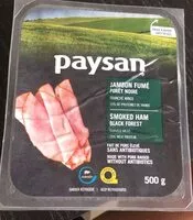 Sucre et nutriments contenus dans Paysan