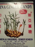 Sucre et nutriments contenus dans Sina ginger candy