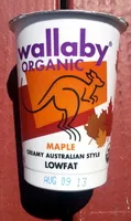 Suhkru kogus sees Wallaby organic, creamy australian style organic low fat yogurt, maple