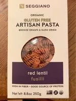 Amount of sugar in Organic Gluten Free Artisan Pasta Red Lentil Fusilli