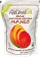 Suhkru kogus sees Natures organic freezedried mangoes