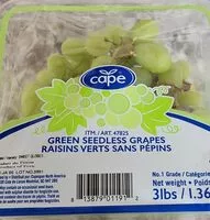Suhkru kogus sees Green seedless grapes