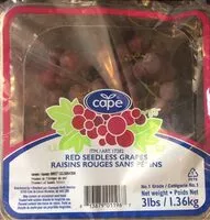 Suhkru kogus sees RED SEEDLESS GRAPES