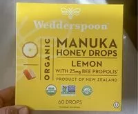 Amount of sugar in Manuka honey drops with lemon