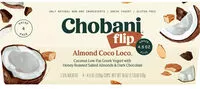 Cantidad de azúcar en Chobani flip greek yogurt almond coco loco