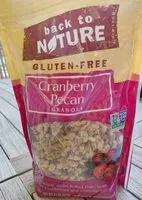 Jumlah gula yang masuk Back to nature, granola, cranberry pecan