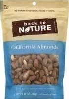 Jumlah gula yang masuk Back to nature california almonds