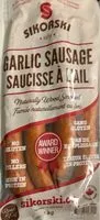 Quantité de sucre dans Garlic sausage