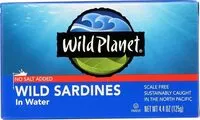 Sokerin määrä sisällä Sardines in water