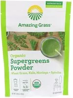 Количество сахара в Organic wheat grass, kale, moringa + spirulina supergreens powder