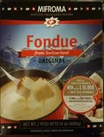 Quantité de sucre dans Swiss cheese fondue original