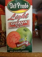 Quantité de sucre dans Del Prado light Guava nectar