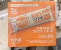 Cantidad de azúcar en Orange choc chip kids oat bar