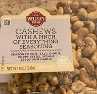 Amount of sugar in Cashews with a pinch of everything seasoning