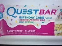 İçindeki şeker miktarı Quest birthday cake