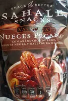 Azúcar y nutrientes en Sahale snacks