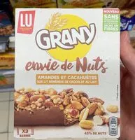Cantidad de azúcar en Grany Envie de Nuts