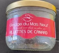 入っている砂糖の量 Rillettes de canard