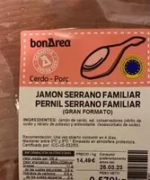 चीनी की मात्रा Jamón serrano