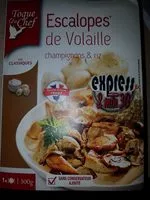 Quantité de sucre dans Escalopes de volaille toque du chef