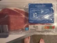 Количество сахара в Unsmoked back bacon