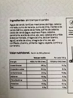 Cantidad de azúcar en Tacos de cochinita pibil