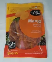 Jumlah gula yang masuk Mango getrocknet in Streifen