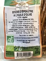 Jumlah gula yang masuk Sticks d’epeautre à l’huile d’olive