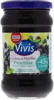 入っている砂糖の量 Confiture de myrtilles Vivis