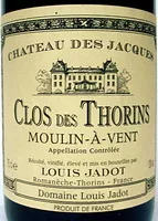 Sucre et nutriments contenus dans Clos des thorins