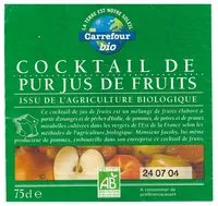 Sucre et nutriments contenus dans Producteur mr jacoby du cocktail de jus de pur jus de fruits