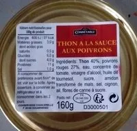 Zuckermenge drin Thon à la Sauce aux Poivrons