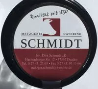 Zucker und Nährstoffe drin Metzgerei catering schmidt