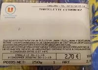 Количество сахара в Tartelettes citron