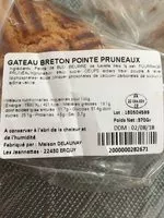 İçindeki şeker miktarı Gateau breton pointe pruneaux