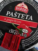Amount of sugar in pašteta s paprikom