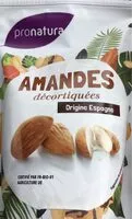 入っている砂糖の量 Amandes décortiquées