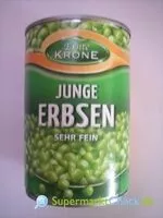 Zuckermenge drin Junge Erbsen