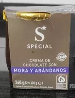 चीनी की मात्रा Crema de chocolate con mora y arándanos