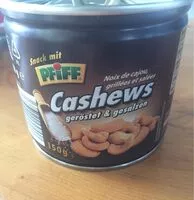 Sokerin määrä sisällä Cashews geröstet und gesalzen