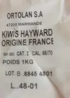 Amount of sugar in Kiwi