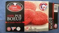 İçindeki şeker miktarı 10 Steaks hachés pur bœuf, surgelés