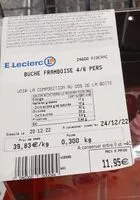 Quantité de sucre dans Bûche framboise