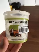 Sucre et nutriments contenus dans Gaec des vercors