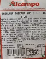 Quantité de sucre dans Ensalada toscana