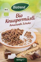Suhkru kogus sees Bio Knuspermüsli Amaranth Schoko