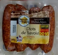 Zuckermenge drin Diots de Savoie fumés