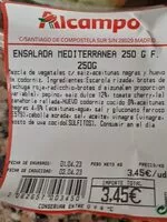 Quantité de sucre dans Ensalada mediterránea